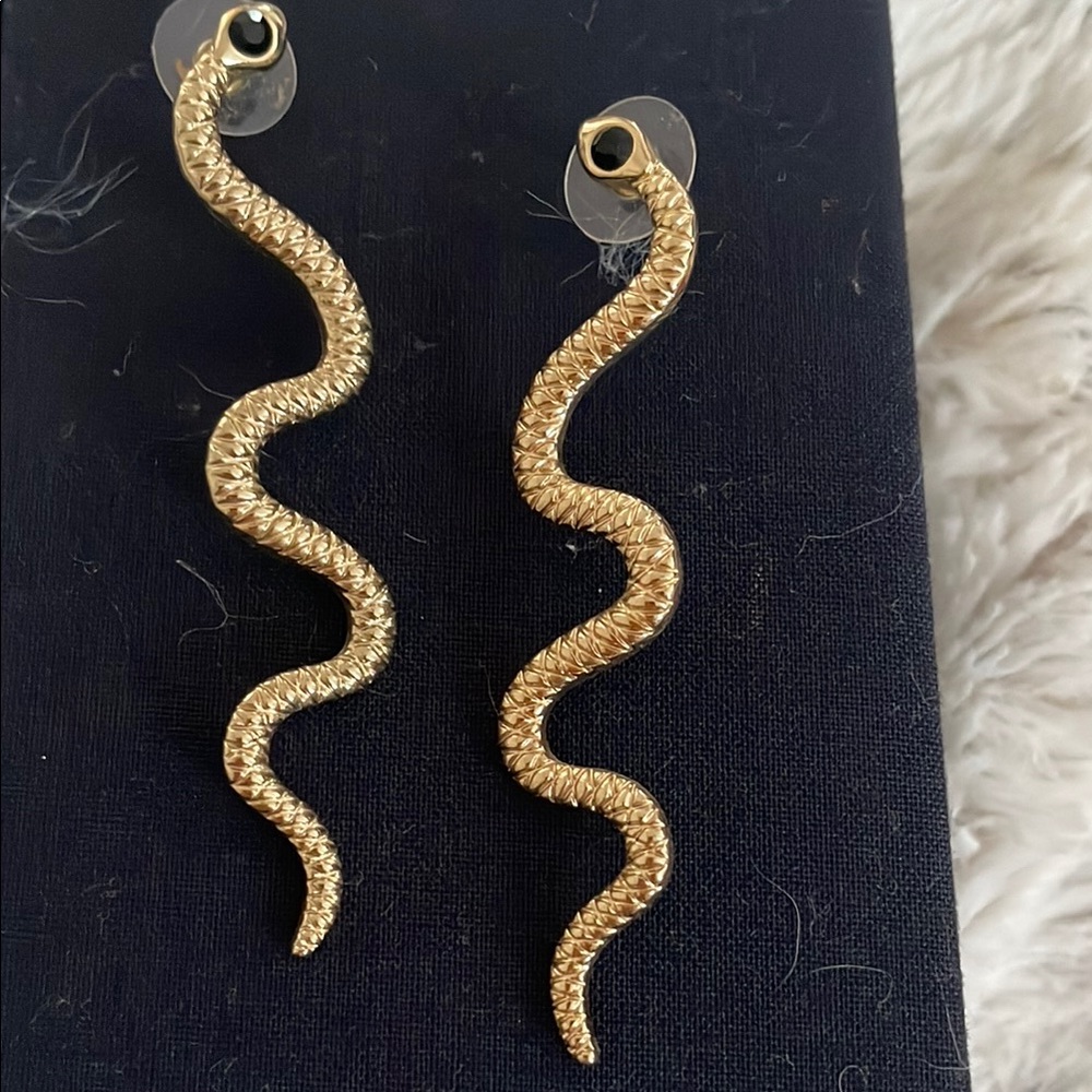 Gold Snake Earrings